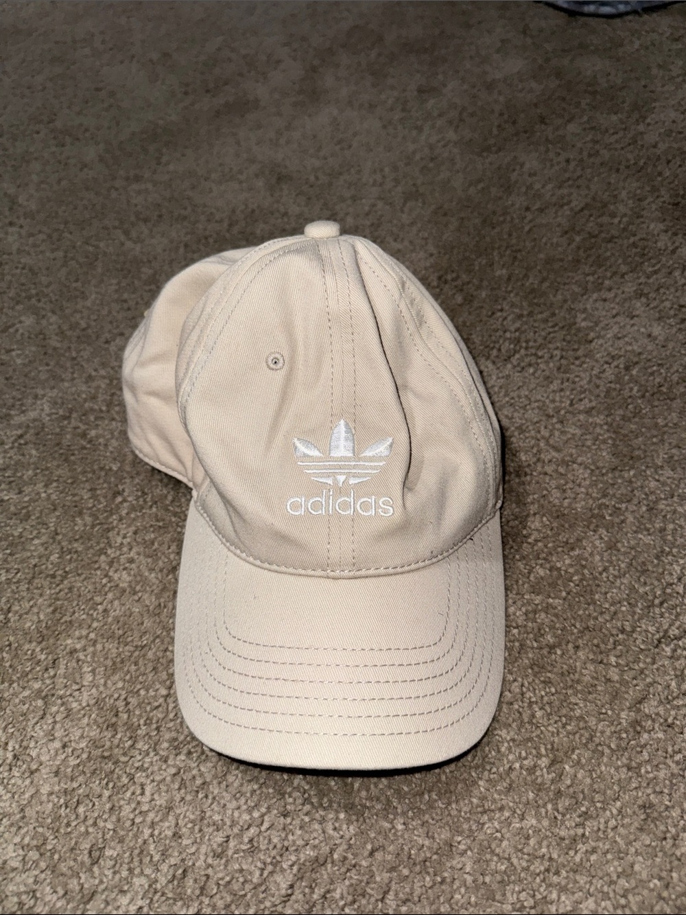 adidas Trefoil Cap in Light Beige with White Logo
